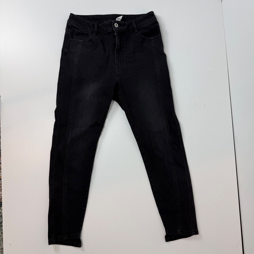 Halara Womens Black High Waisted Skinny Jeans Front Seam Stretch Denim Size M
